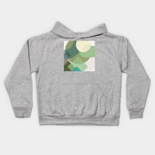 Modern Geometric Pattern Sage Teal Retro Style Kids Hoodie